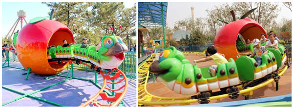 Amusement park rides for kids mini slide worm 