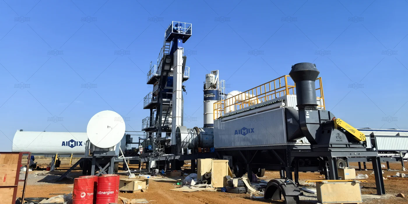 100TPH portable asphalt batching plant for urban road construction in Sudan